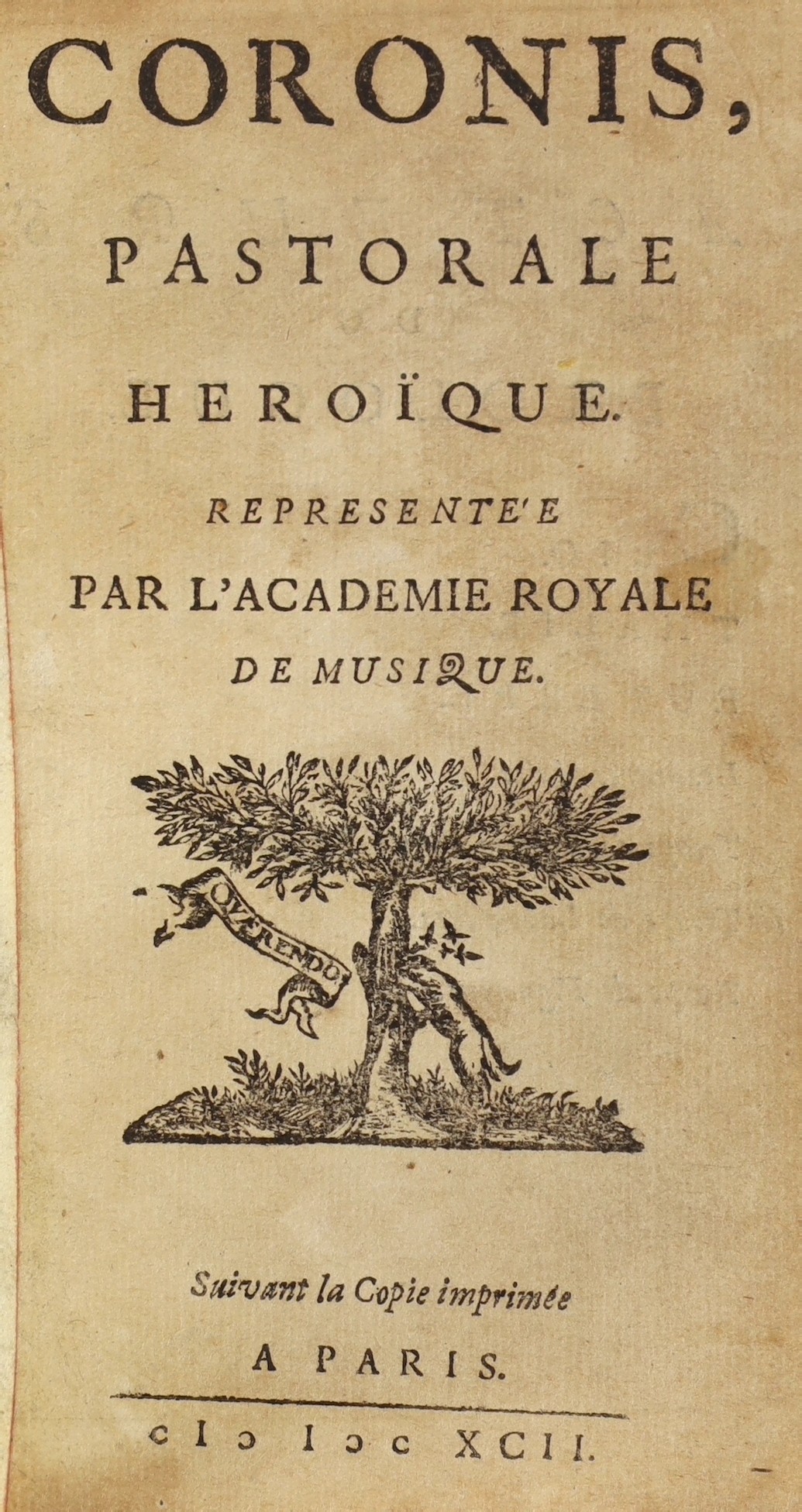 Chappuzeau de Bauge, Daniel-Paul - Coronis: Pastorale Heroique, 12mo, quarter calf gilt, with 60 blank leaves bound in, lacks frontispiece, Paris, 1692